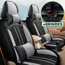 [OFERTA DE NATAL] Kit Completo Capas de Banco de Couro Sintético Dianteiro e Traseiro Sob Medida + Brinde Natalino